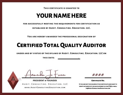 Certified Total Quality Auditor™ Examination Audit Consulting Education