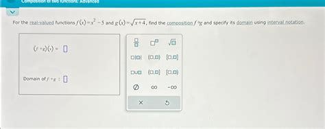 Solved Composition Of Two Functions Advancedfor The Chegg