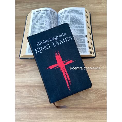 Biblia King James Cruz Vermelha Kja Letras Grandes Evang Lica