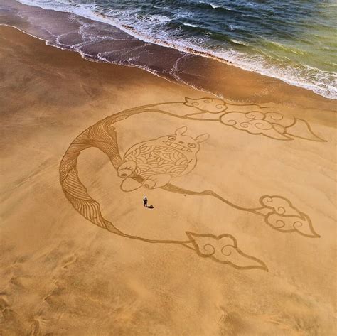 I Create Massive Drawings Out Of Beach Sand (30 Pics) | Bored Panda