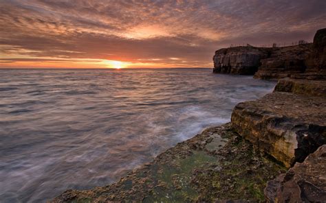 Falaises coucher de soleil Fond d écran Ultra HD