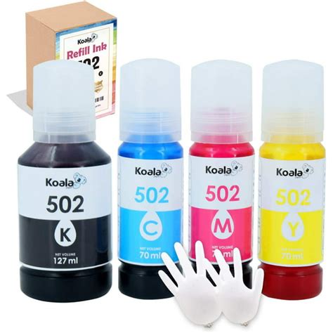 Premium Regular Printer Ink Refill Ink Bottles for Epson 502 T502 Compatible with Epson ET-2700 ...