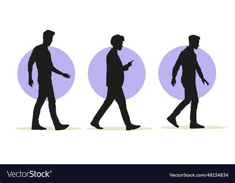 hand drawn walking silhouette royalty  vector image