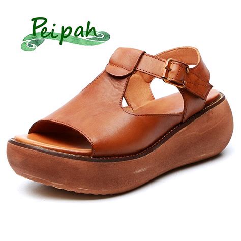 Peipah Sandalias De Piel Aut Ntica Hechas A Mano Para Mujer Zapatos