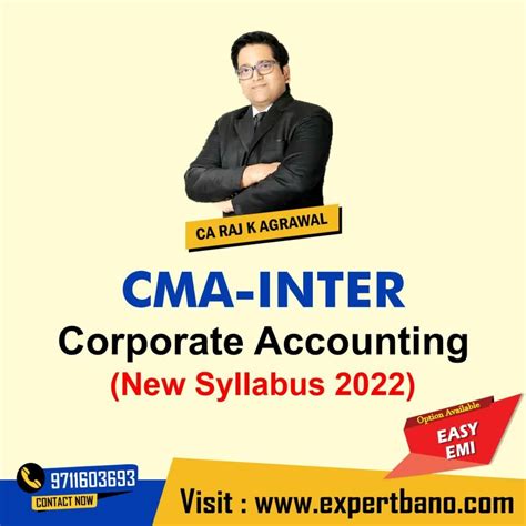 CMA Inter Corporate Accounting By CA Raj K Agrawal New Syllabus 2022