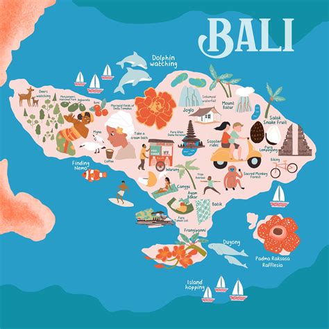 Illustrated Map Of Bali Lisa Wee Studio