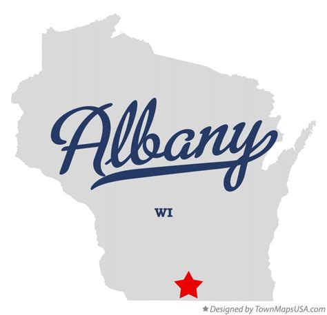 Map of Albany, Green County, WI, Wisconsin