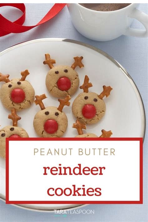 Peanut Butter Rudolph Reindeer Cookies | Tara Teaspoon