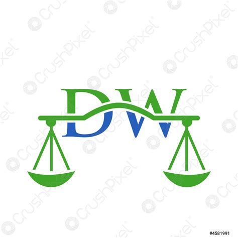 Law Firm Letter Dw Logo Design Lawyer Justice Law Attorney Stock