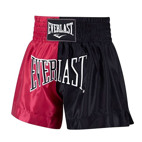 Spodenki treningowe męskie EVERLAST Muay Thai czarno czerwone EMT7 L