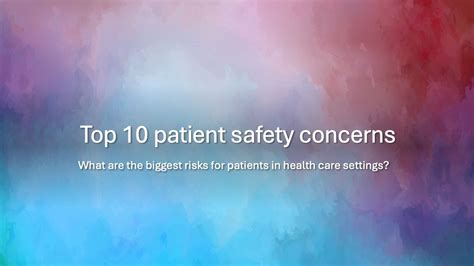 The Top 10 Patient Safety Concerns In 2024