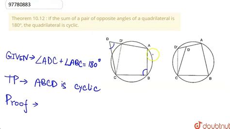 Theorem 1012 If The Sum Of A Pair Of Opposite Angles Of A