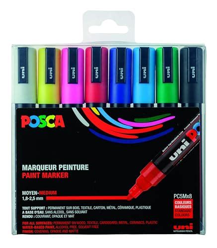 Posca Full Set Acrylic Paint Pens Reversible Medium Point Pen Tips