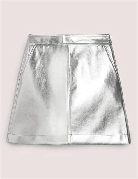 Metallic Party Mini Skirt Silver Boden Uk