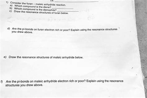 SOLVED Consider The Furan Which Compound Is Maleic Anhydride Reaction