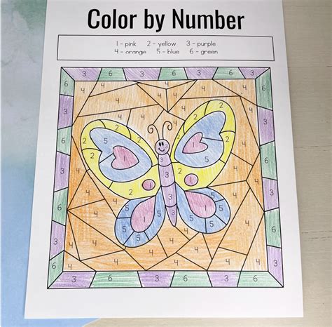 Free Printable Butterfly Color By Number Worksheets B T Ch Xanh