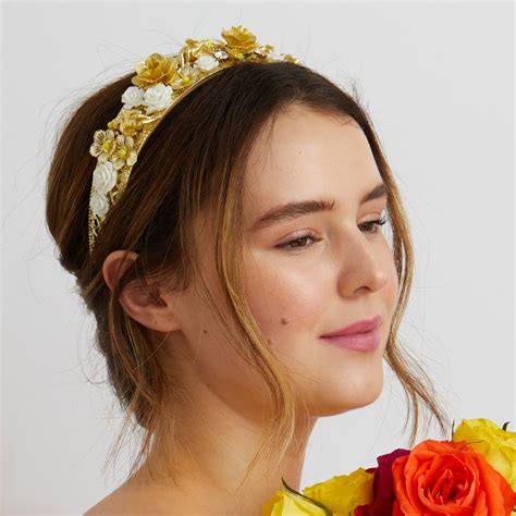 Gold Headpiece Gold Head Piece Gold Headband Wedding Headband Bridesmaid Jewelled Hair Band Prom