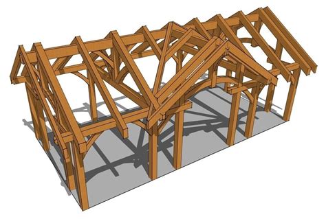 16x32 Timber Frame Pavilion Timber Frame Hq Timber Frame Cabin Plans