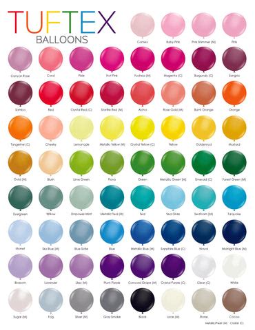 TUFTEX Color Chart – Toy World Inc