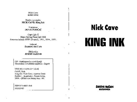 Nick Cave King Ink - PDFCOFFEE.COM