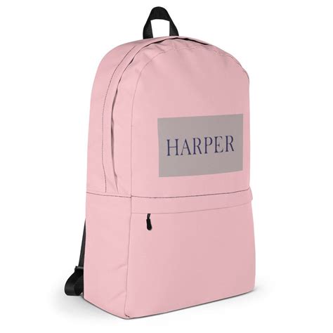 Light Pink Personalized Backpack Minimalist In Medium Size Etsy