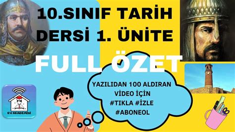 10 Sınıf Tarih Dersi 1 ünite Full Özet Yerleşme ve Devletleşme