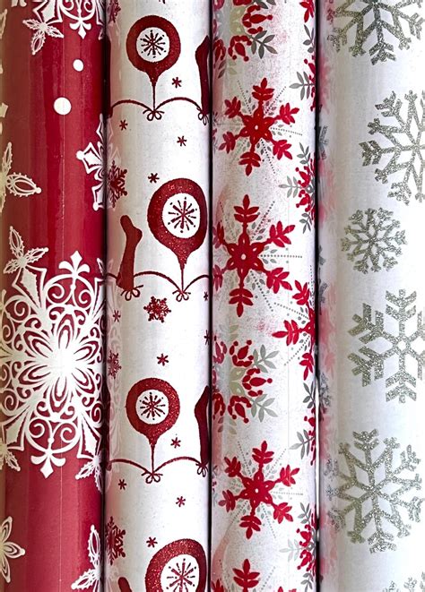 Assortiment Luxe Kerst Inpakpapier Cadeaupapier Met Foliedruk En