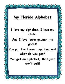 My Florida Alphabet Line with song lyrics by Island Life Teacher