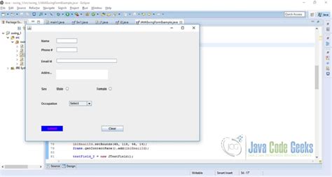 JAVA Swing Form Example Java Code Geeks