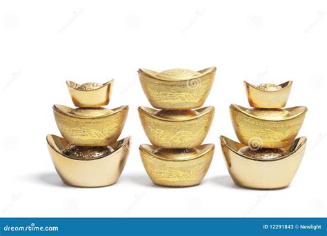 Stacks Of Chinese Gold Nuggets Stock Image Image Of Stack