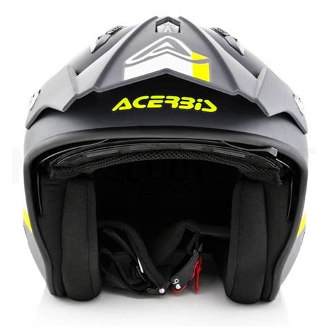 Capacete De Trial Acerbis Jet Aria Jet Aria Preto Amarelo Branco