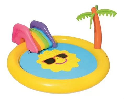 Piscina inflável Playcenter Sun Island Bestway 53071 colorida