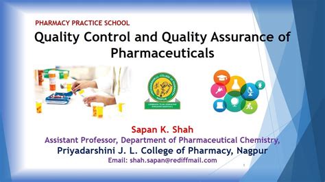 Introduction Pharmacy Practice School Quality Control And Quality Assurance Of Pharmaceuticals