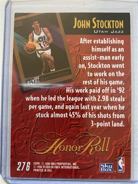 Skybox Premium Utah Jazz Basketball Card John Stockton