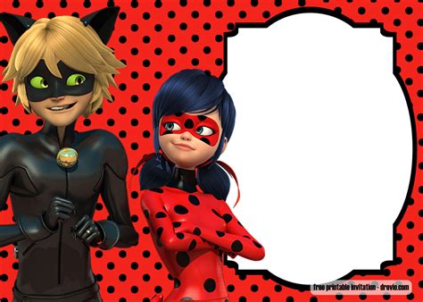 Free Printable Miraculous Ladybug Invitation Template