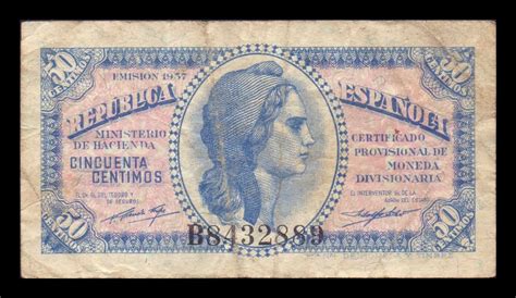 España 50 Céntimos República 1937 Pick 93 Bc Mbc F Vf NUMISMÁTICA LA