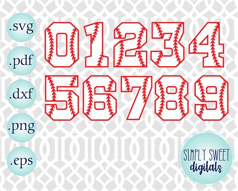 Varsity Numbers Svg Baseball Stitching Numbers SVG Baseball Etsy