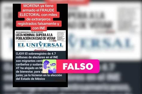 Falso Que Exista Sobre Registro De Personas Migrantes En Lista Nominal