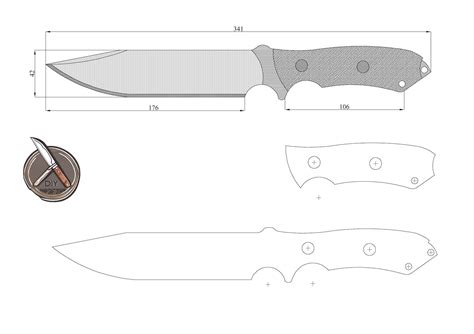 Precision Knife Blueprint Template Diy Knife Crafting Plans Dwg Dxf