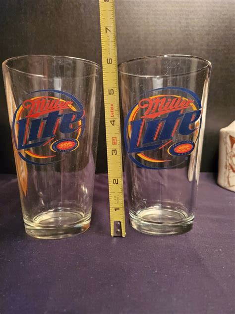 Set of 2 Miller Lite Beer glasses | Etsy