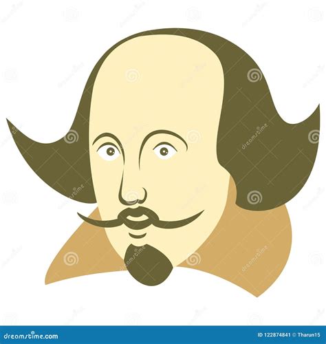 Vector Illustration Of William Shakespeare In Cartoon Style Stock