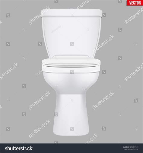 Ceramic Toilet Classic Model Front View Stock Vector (Royalty Free ...