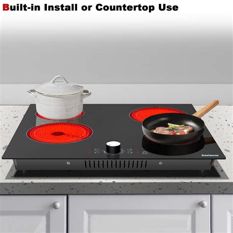 Karinear 24 Inch Electric Cooktop 4 Burners Electric