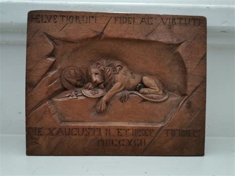 Wood carving 'the lion of Lucerne' - Wood - Catawiki