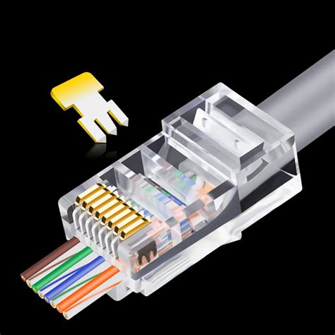 OULLX Lote De Conectores RJ45 Con Conexiones De Oro Para Cable Ethernet