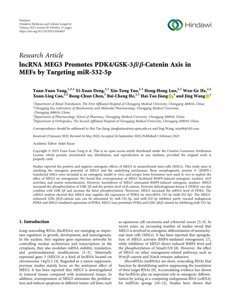 Pdf Lncrna Meg Promotes Pdk Gsk Catenin Axis In Mefs By