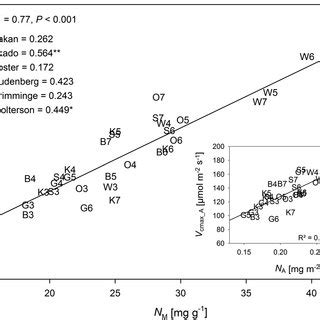 Relationship Between The Leaf N Content N M And The Maximum Rate Of