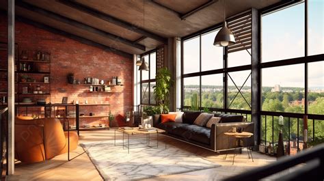 Fundo Apartamento Loft Renderizado Em D Varanda Interna Em Estilo