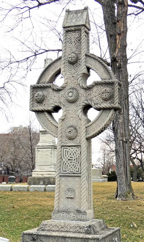 Celtic Cross Monument Grave Marker In Graceland Cemetery Chicago Il