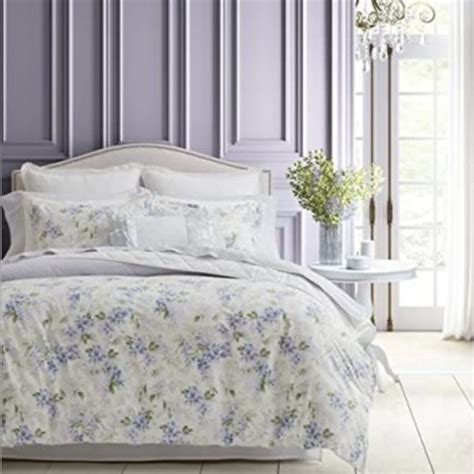 Laura Ashley Bedding Laura Ashley Wisteria Velvet Lavender Duvet Cover Set Fullqueen New